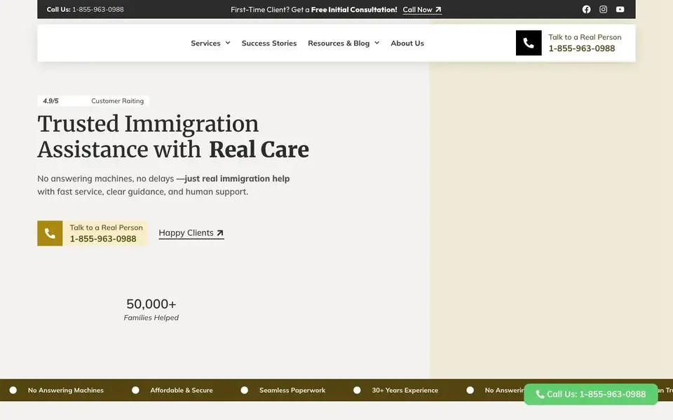 Sitio web de U.S. Immigration Consultants